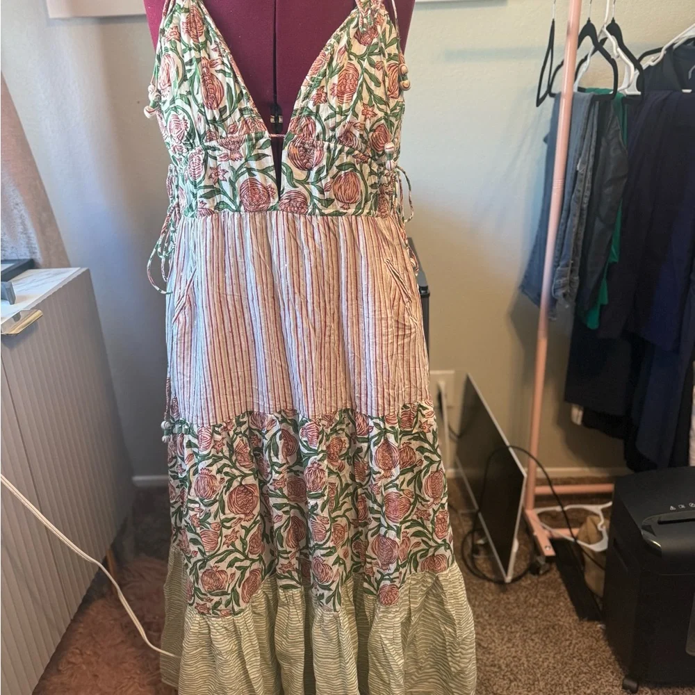Floral Striped Maxi Dress - Picture 2 of 7